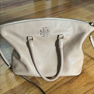 Tory Burch Tan/pink Shoulder Bag with Gold Hardware